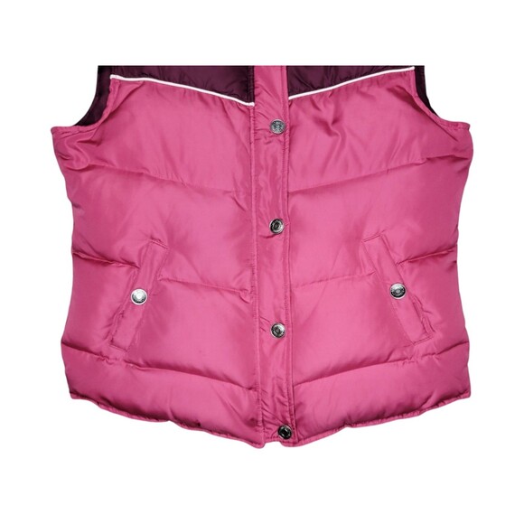 Vtg Aeropostale Down Feathers Filled Puffer Vest Womens MED Pink Colorblock 80s - Picture 3 of 9